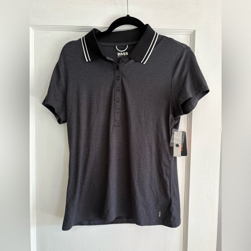 NWT Women's Bass Outdoor Black Performance Tee Size Small